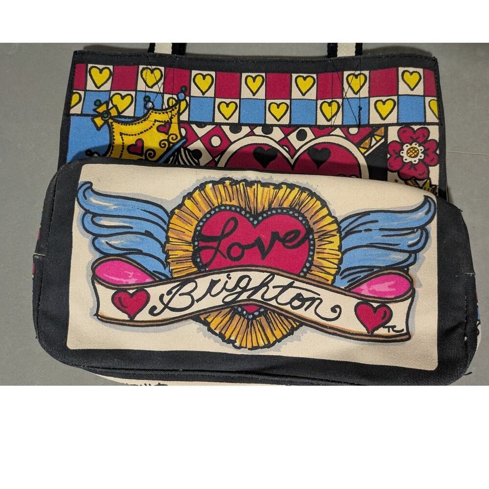 Brighton Queen of Love Canvas Utility Tote Bag Tom Clancy Tattoo Heart Art - Picture 7 of 11